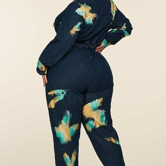 ❤️ NEW L’ATISTE BY AMY PLUS SIZE DENIM JUMPSUITS - Picture 10 of 13